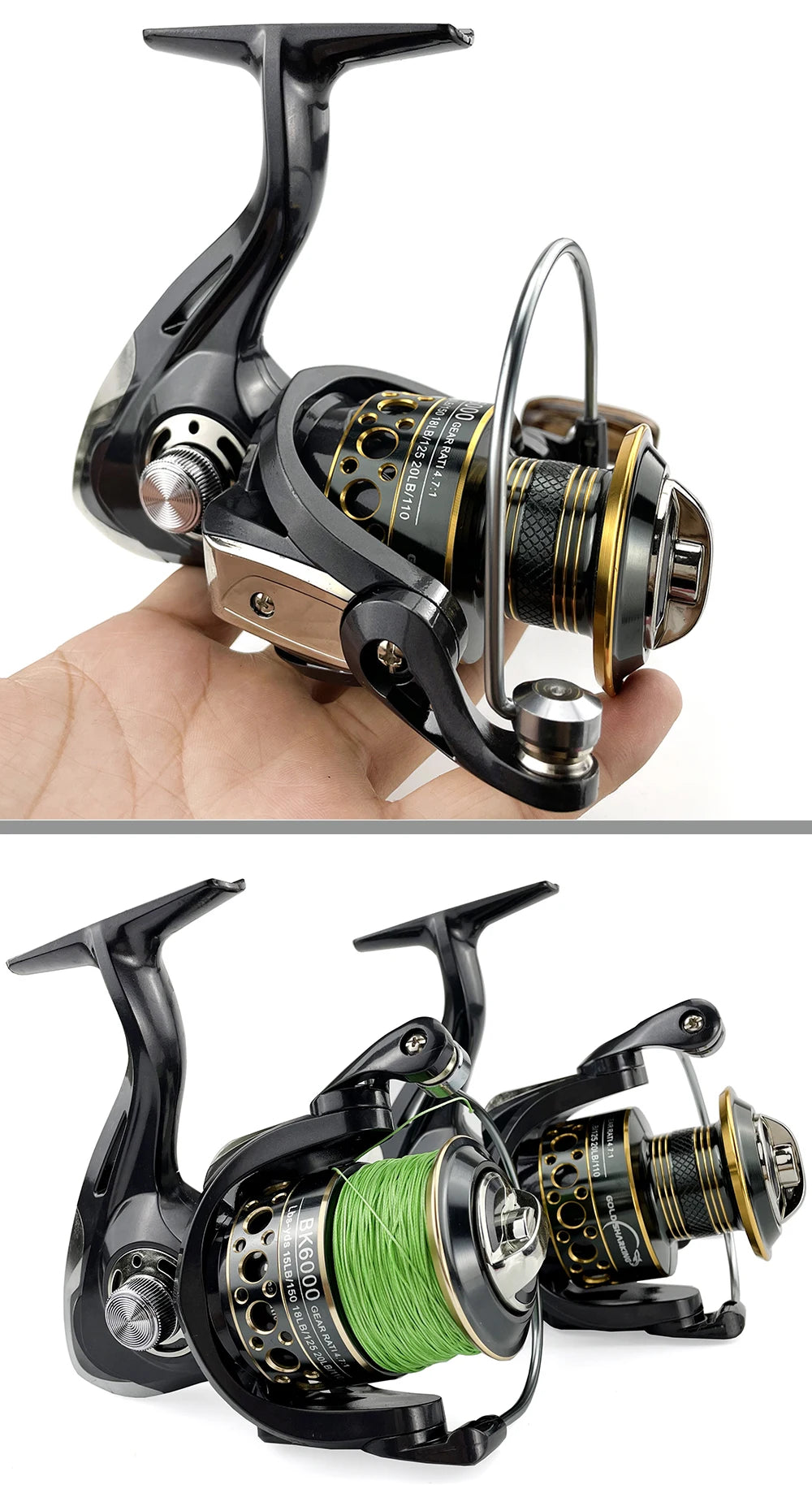 Ball Bearings Carp Fishing Reel Metal Line Cup