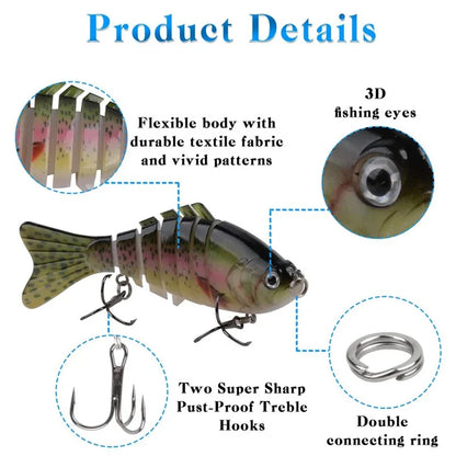 Multi Color Diving Simulation 7 Sections Multi Section Bait - Sungrip